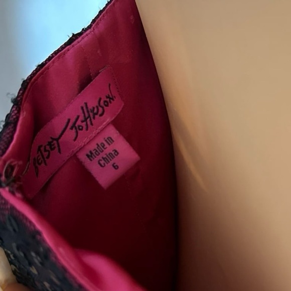 Vintage Betsey Johnson Pink and Black Strapless Sequin Dress - Picture 3 of 4